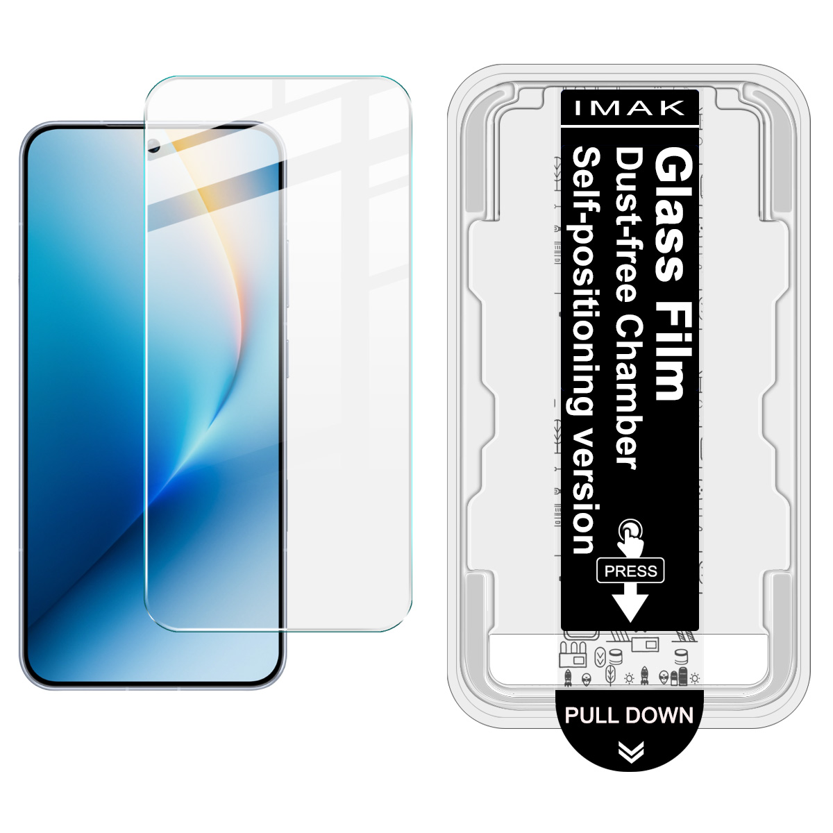 IMAK For Honor Win 5G / Win RT 5G / vivo X300 Ultra 5G / Oppo Find X9 Ultra 5G Tempered Glass Screen Protector with Dust-free Installation Tool (Fingerprint Unlock) (Not Complete Coverage) - Transparent