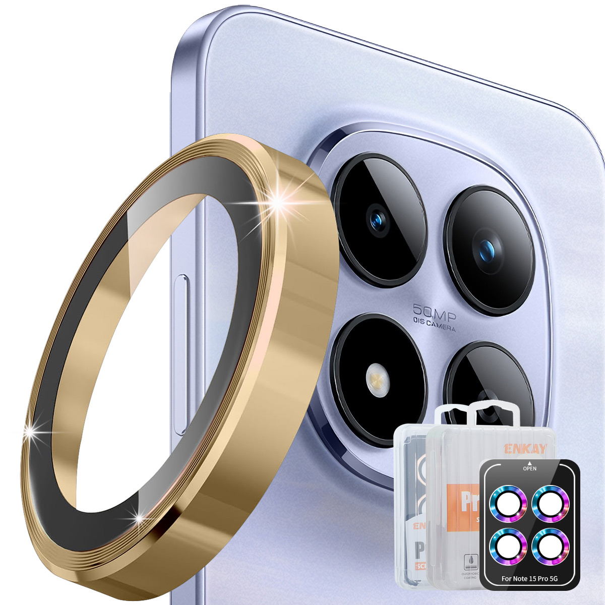 ENKAY HAT PRINCE For Xiaomi Redmi Note 15 Pro 5G (Global) / Xiaomi Redmi Note 15 Pro+ 5G (Global) / Xiaomi Poco M8 Pro 5G Camera Lens Protector  Metal