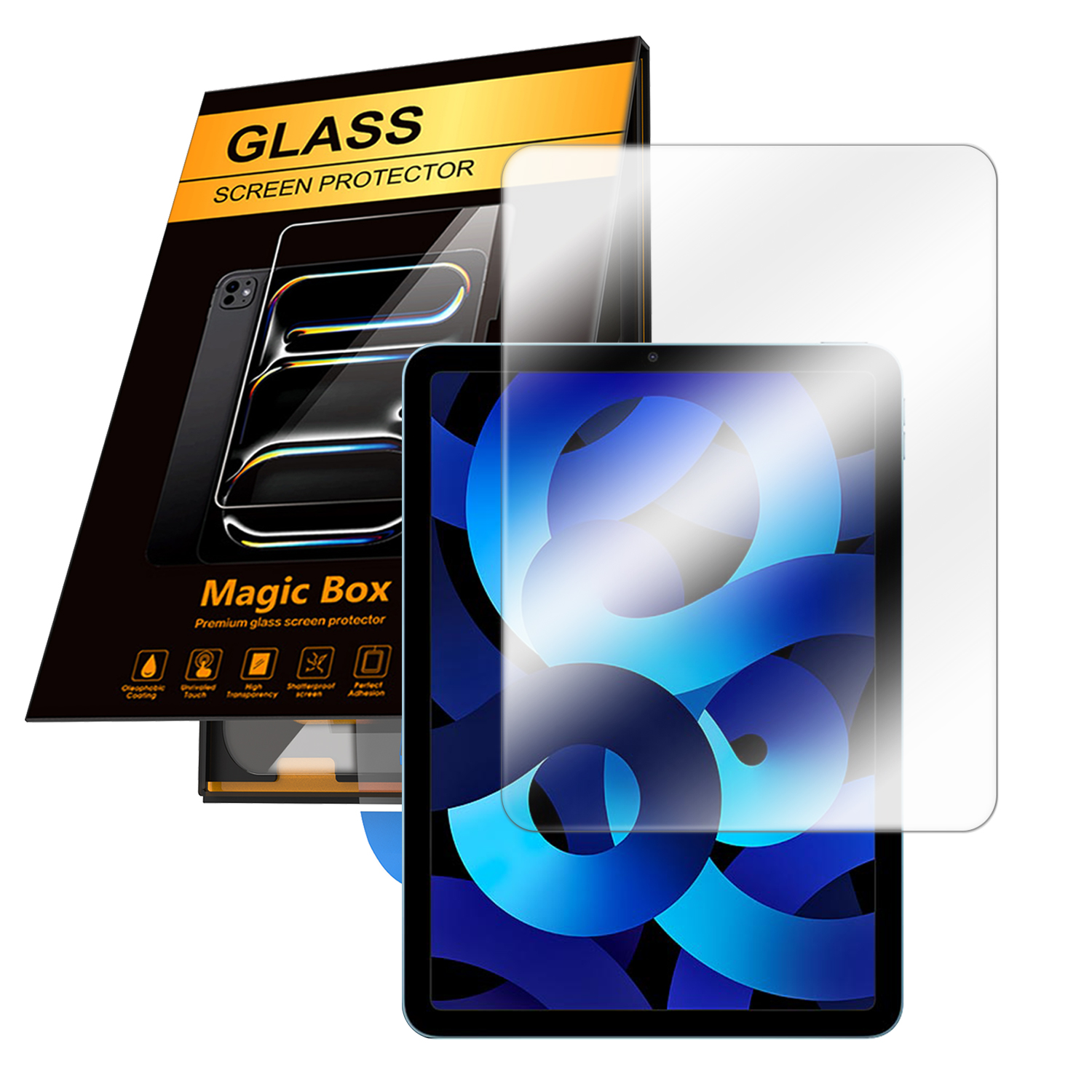For iPad Air (2020) / iPad Air (2022) Screen Protector HD Tempered Glass Film with Auto Dust-free Installation Tool (NOT Complete Covering) - Transpar