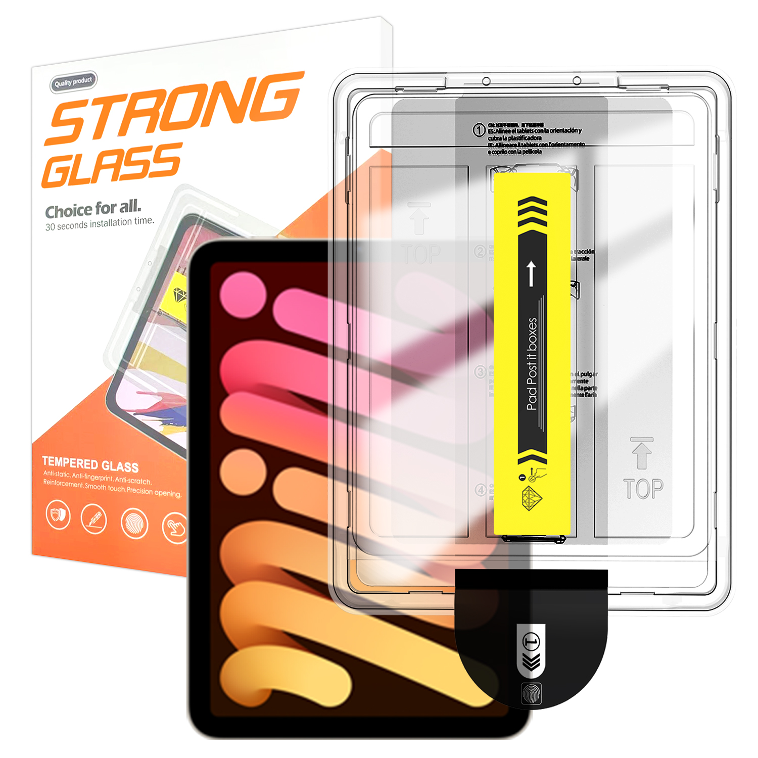 For iPad mini (2021) / iPad mini (2024) Screen Protector Arc Edge Tempered Glass Film with Auto Dust-free Installation Tool (NOT Complete Covering) - 