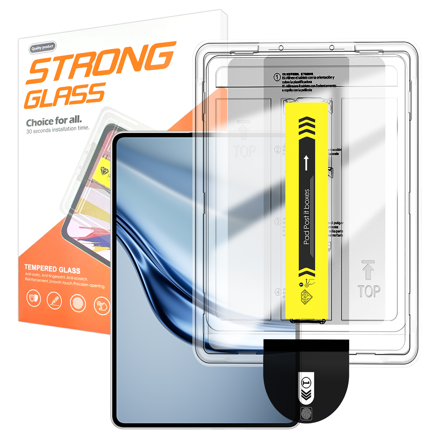 For Huawei MatePad Mini Screen Protector Arc Edge Tempered Glass Film with Auto Dust-free Installation Tool (NOT Complete Covering) - Transparent