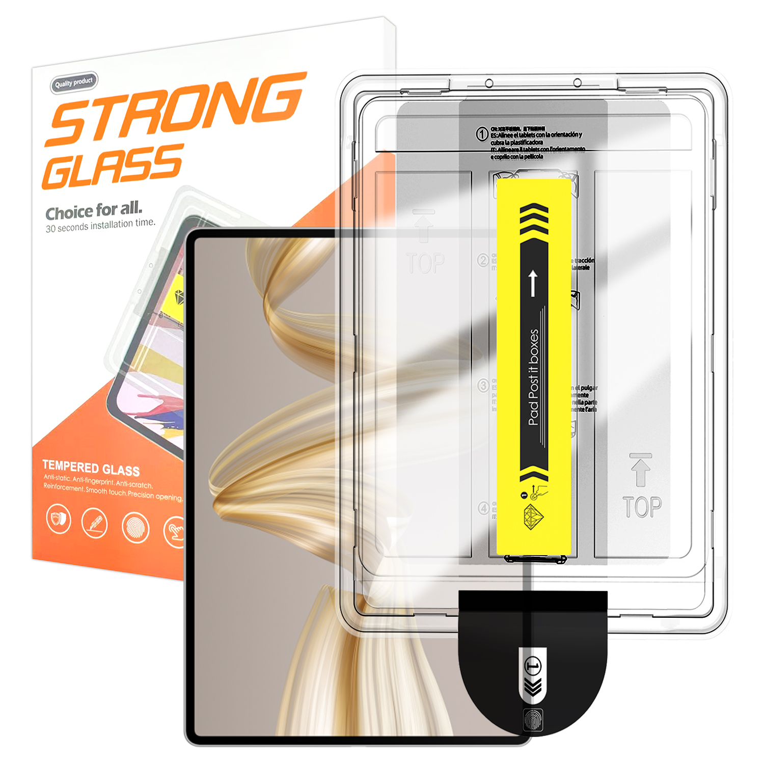 For Huawei MatePad Pro 12.2 (2024) / Huawei MatePad Pro 12.2 (2025) Screen Protector Arc Edge Tempered Glass Film with Auto Dust-free Installation Too