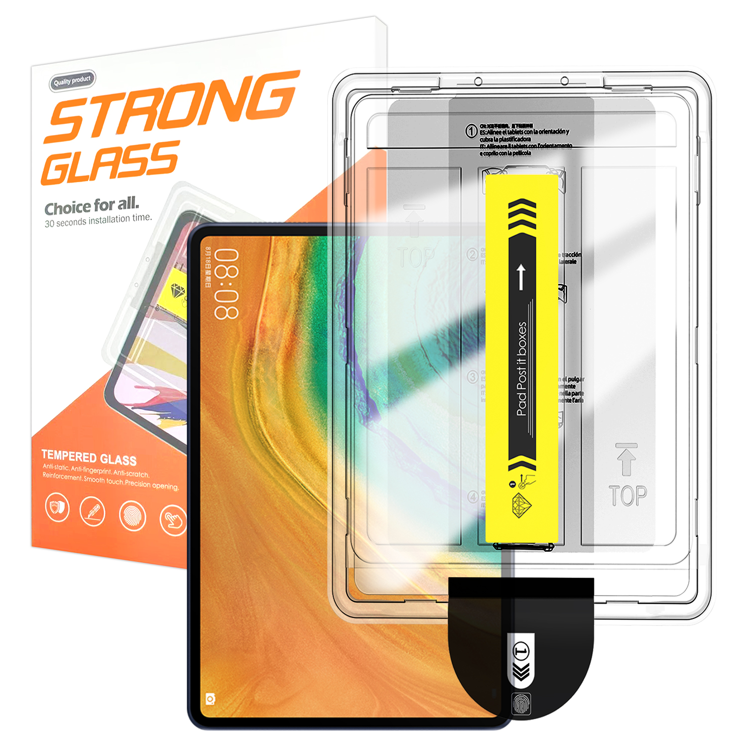For Huawei MatePad Pro 10.8 (2019) / Huawei MatePad Pro 10.8 (2021) Screen Protector Arc Edge Tempered Glass Film with Auto Dust-free Installation Too