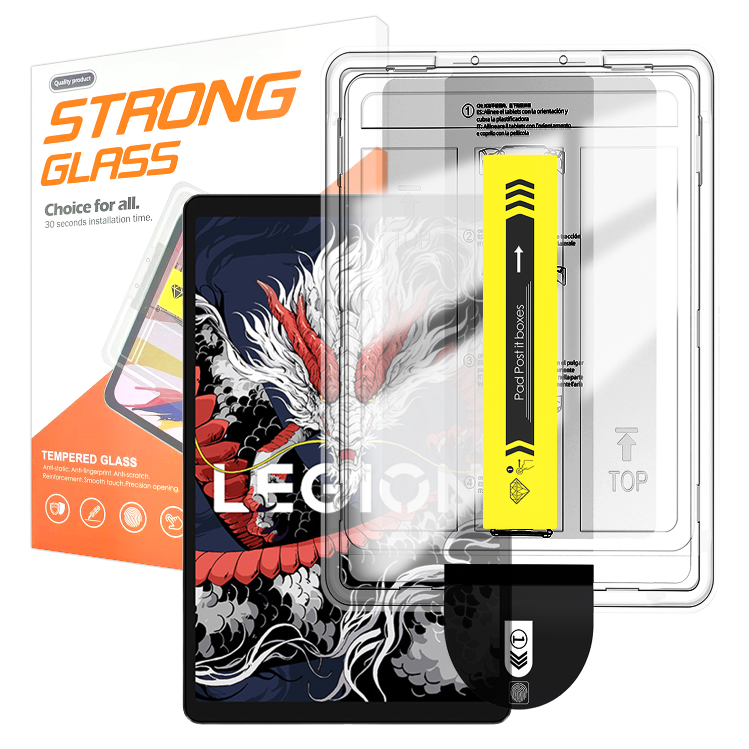 For Lenovo Legion Y700 (2025) Screen Protector Arc Edge Tempered Glass Film with Auto Dust-free Installation Tool (NOT Complete Covering) - Transparent