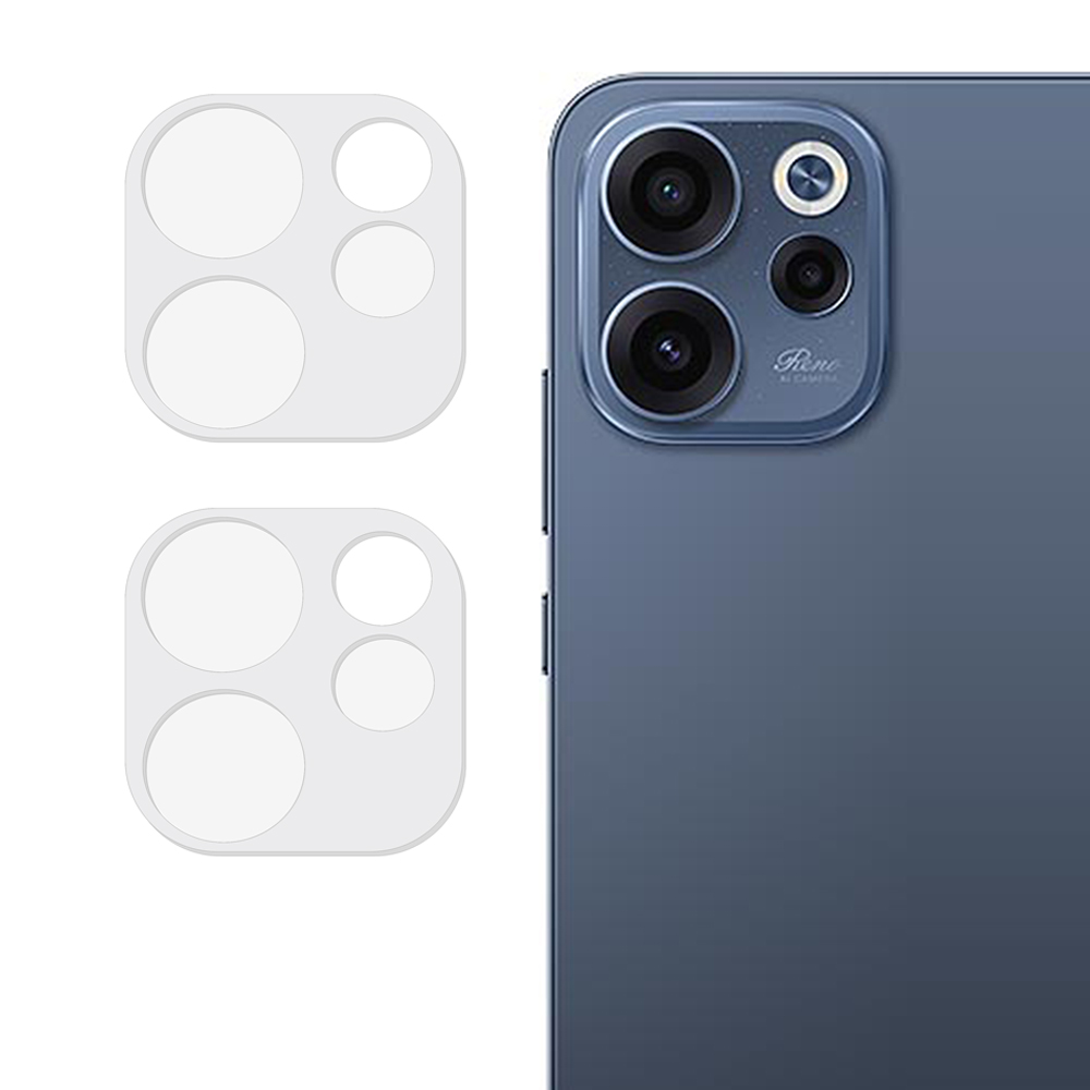 2Pcs For Oppo Reno15 F 5G Full Coverage Camera Lens Protector 3D Arc Edge Anti-Scratch Tempered Glass Lens Film - Transparent