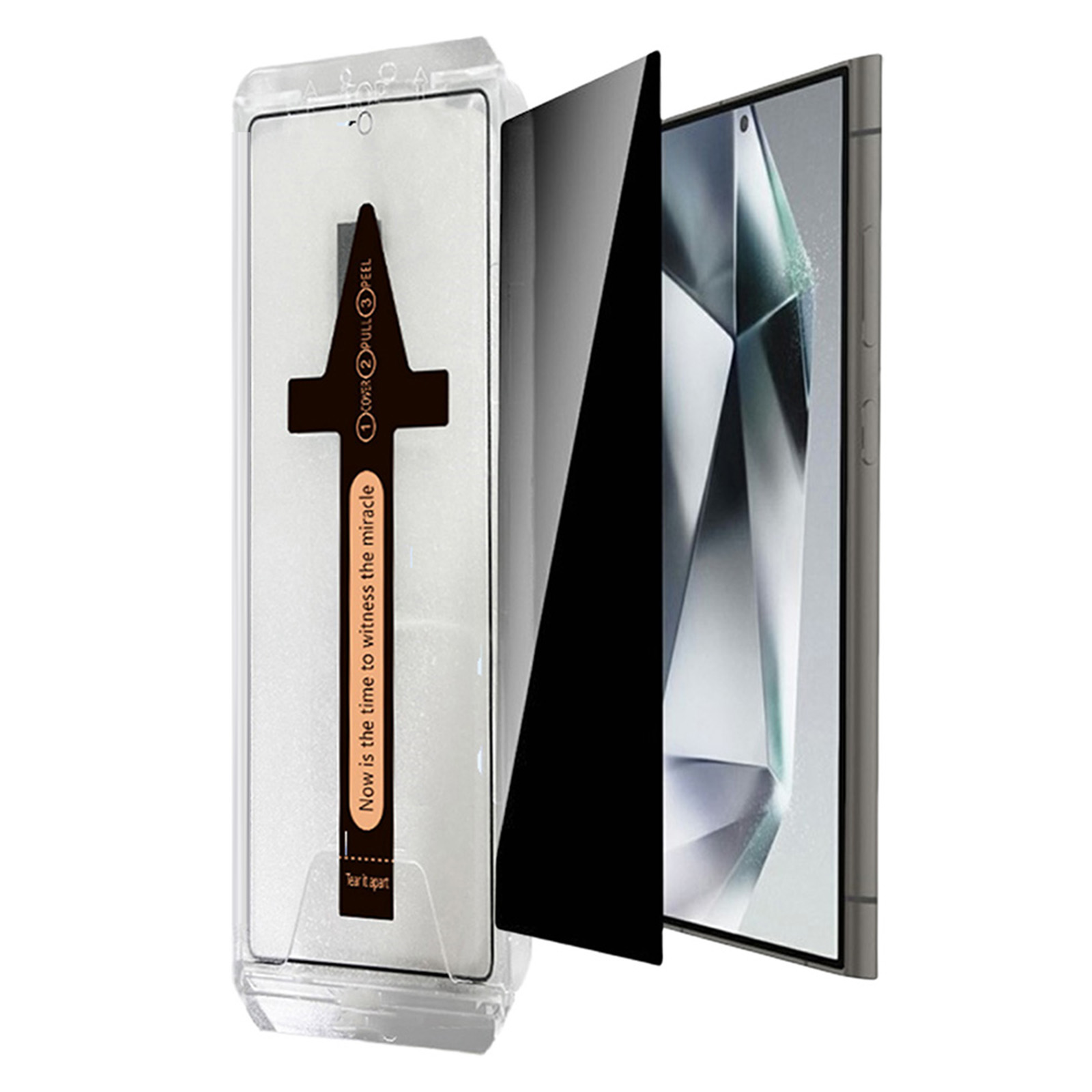 For Samsung Galaxy S26+ Anti Spy Tempered Glass Screen Protector with Automatic Dust Removal Tool - Black
