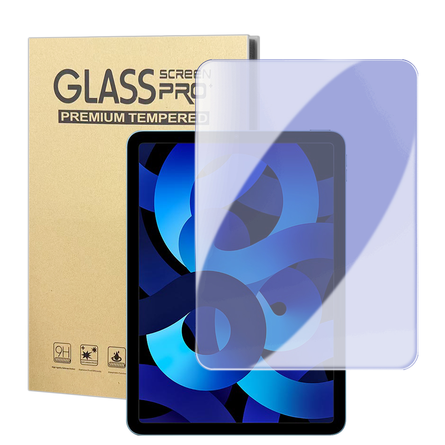 For iPad Air (2020) / iPad Air (2022) Screen Protector Purple Light Eye Protection Anti Fingerprint Tempered Glass Film (NOT Complete Covering) - Tran