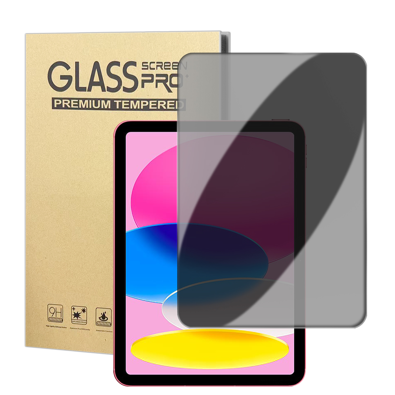 For iPad 10.2 (2020) / iPad 10.2 (2019) / iPad 10.2 (2021) Anti Spy Privacy Screen Protector Anti Fingerprint Tempered Glass Film (NOT Complete Coveri