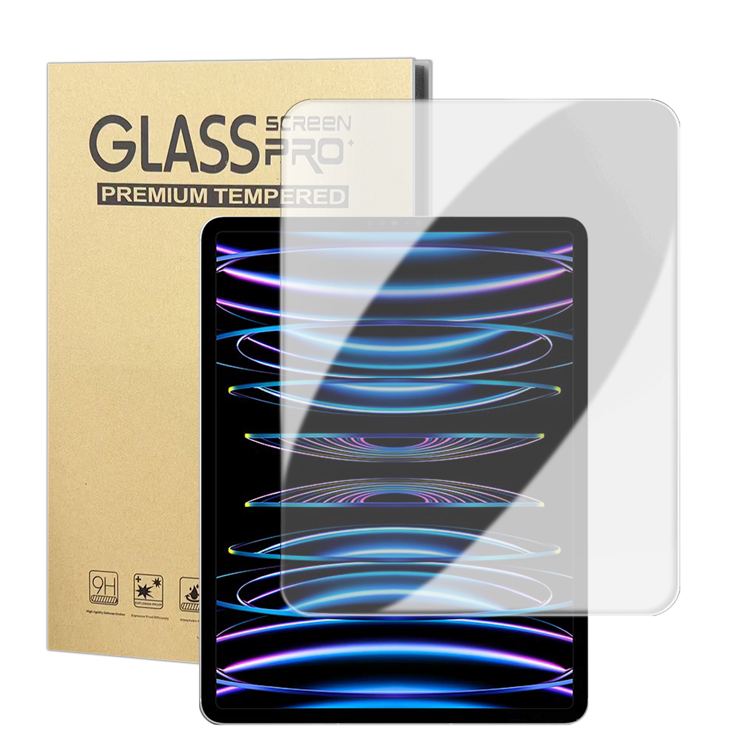 For iPad Pro 12.9 (2021) / iPad Pro 12.9 (2022) High Definition Screen Protector Arc Edge Anti Fingerprint Tempered Glass Film (NOT Complete Covering)