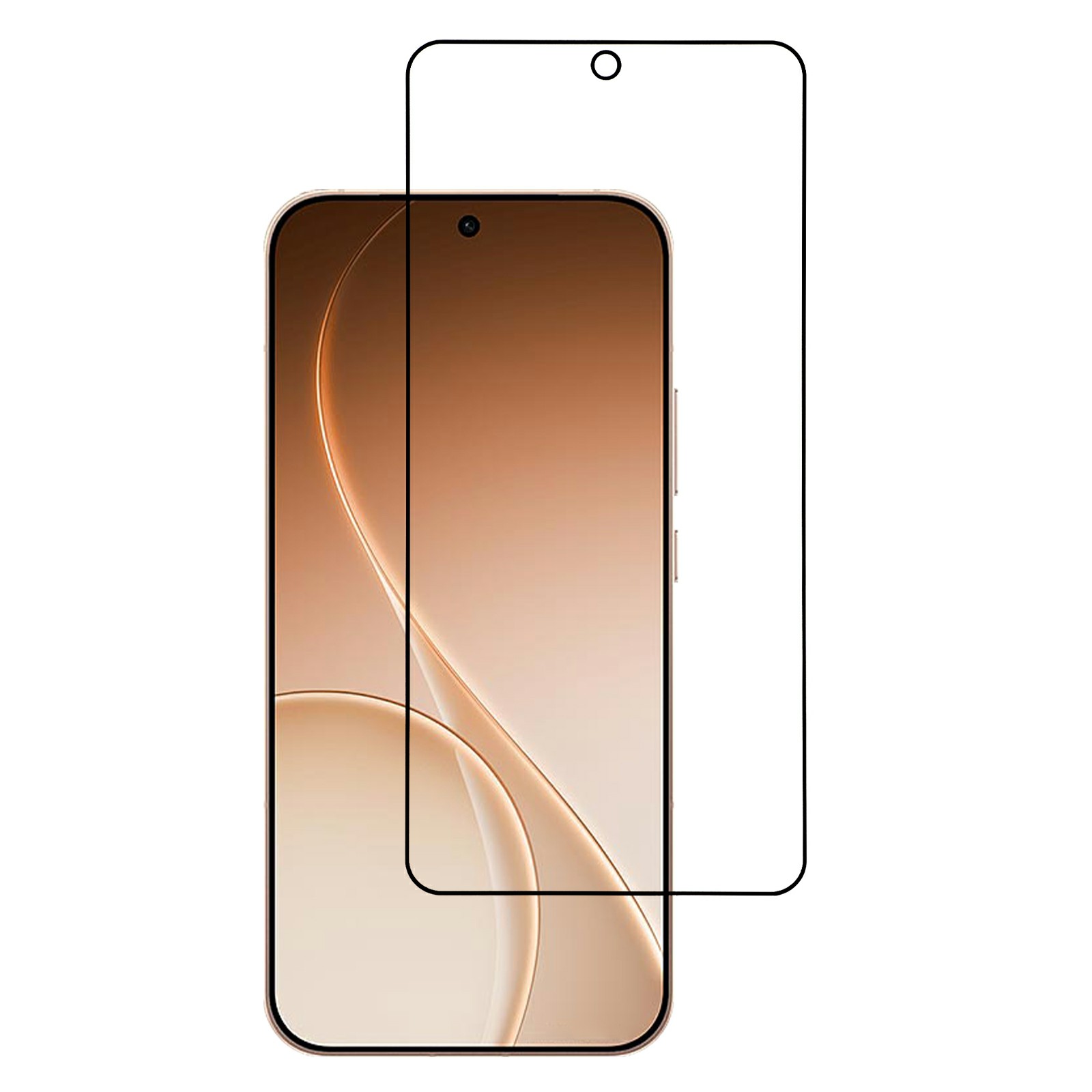 For Oppo Reno15 Pro Max 5G (Global)  /  Reno15 Pro 5G (China) Tempered Glass Screen Film Full Glue Silk Printing Matte Full Screen Protector - Black