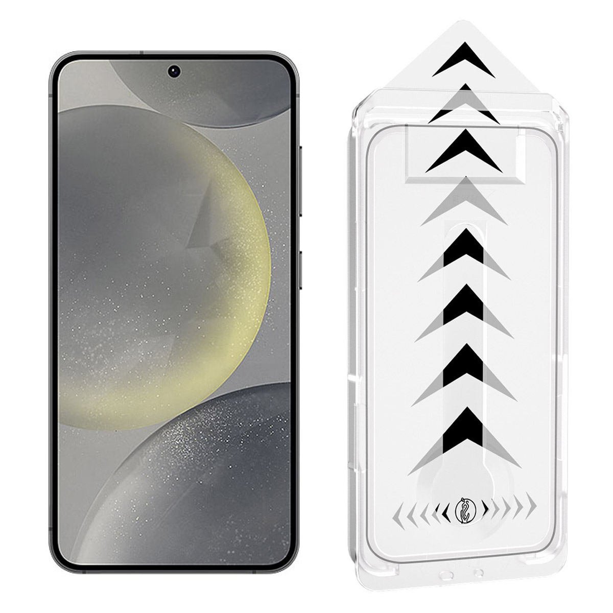 For Samsung Galaxy S24+ Anti-Spy Full Screen Protector Full Glue Tempered Glass Film with Dust-Free Auto Alignment Tool - Black