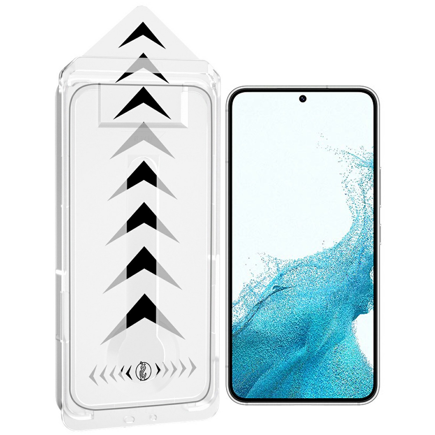 For Samsung Galaxy S22 5G Anti-Spy Full Screen Protector Full Glue Tempered Glass Film with Dust-Free Auto Alignment Tool - Black