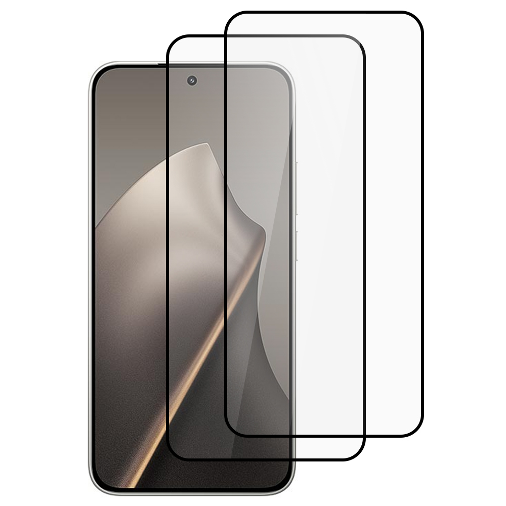 ITIETIE 2PCS For Xiaomi 15T  /  15T Pro Tempered Glass 0.25mm High Aluminum Full Screen Protector Silk Printing Film, Full Glue - Transparent