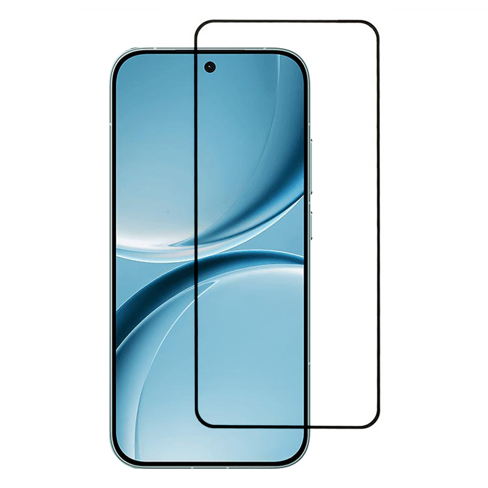 For Xiaomi Redmi Turbo 5 5G Full Screen Protector Full Glue Silk Printing Tempered Glass Film Support Fingerprint Unlock - Transparent