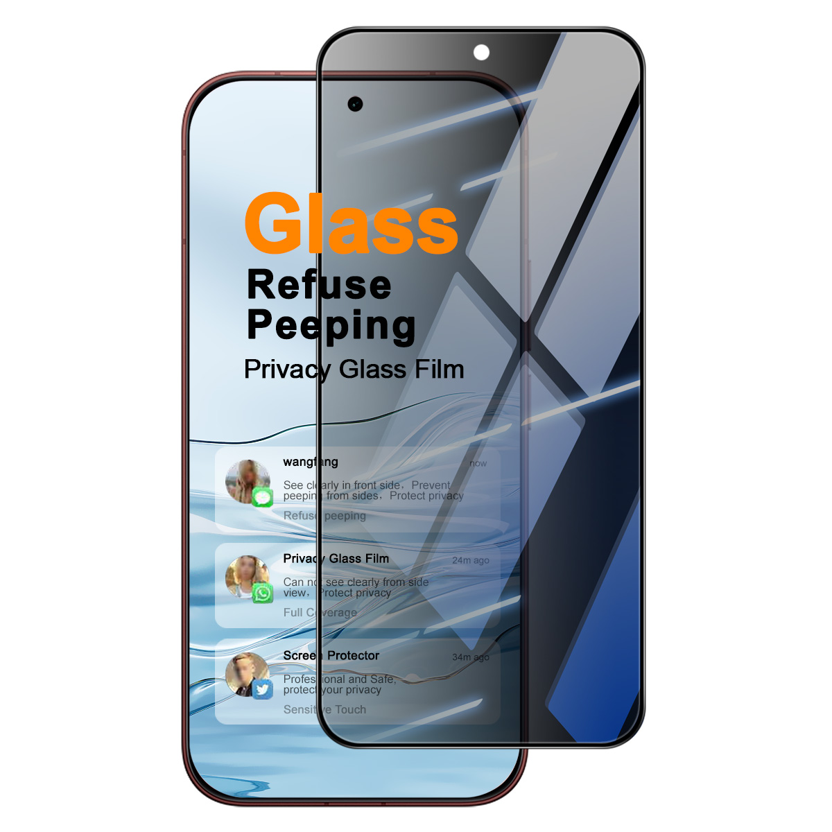 IMAK For vivo V70 5G / V70 Elite 5G Privacy Screen Protector Anti Peep Full Cover Tempered Glass Film (Fingerprint Unlock) - Black