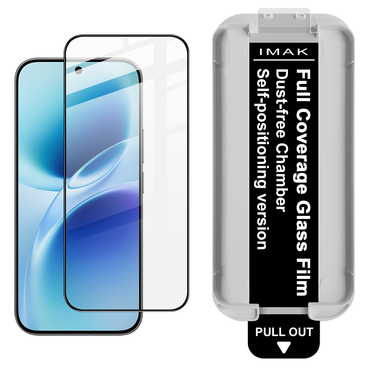 IMAK For vivo V70 5G / V70 Elite 5G Full Screen Protector Full Glue Tempered Glass Film with Dust-free Installation Tool - Black