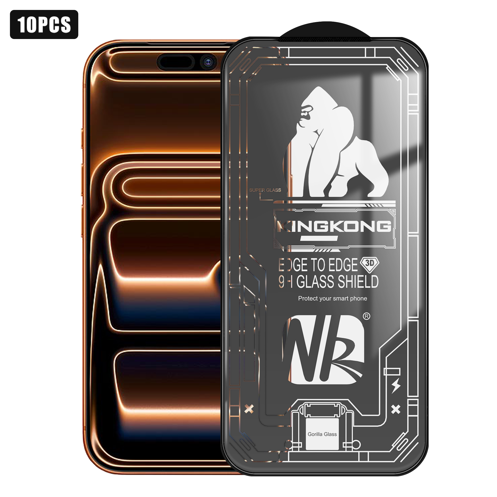 For iPhone 17 Pro 10Pcs High Definition Full Screen Protector 3D Large Arc Edge High Aluminium-silicon Glass Film - Transparent