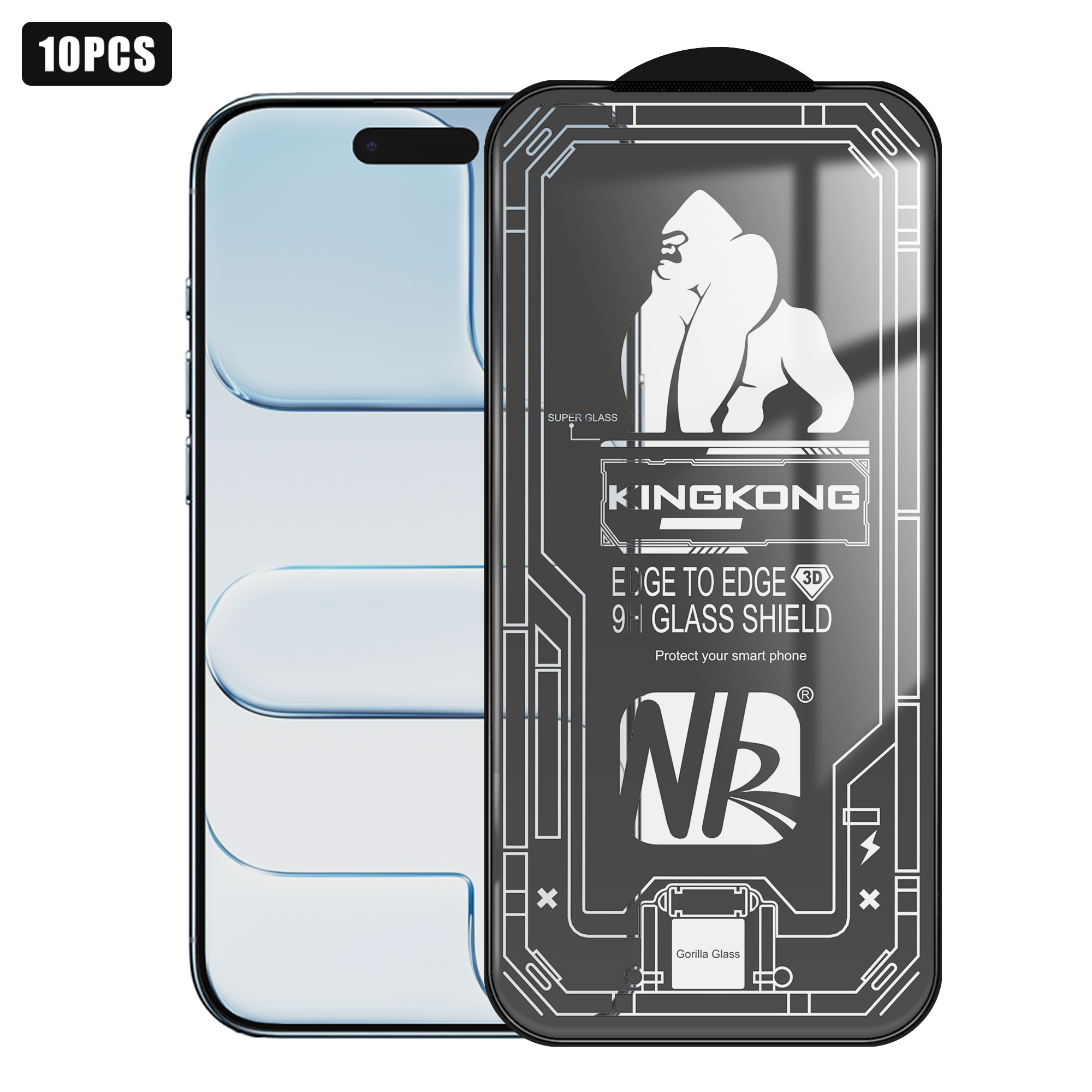 For iPhone Air 10Pcs High Definition Full Screen Protector 3D Large Arc Edge High Aluminium-silicon Glass Film - Transparent