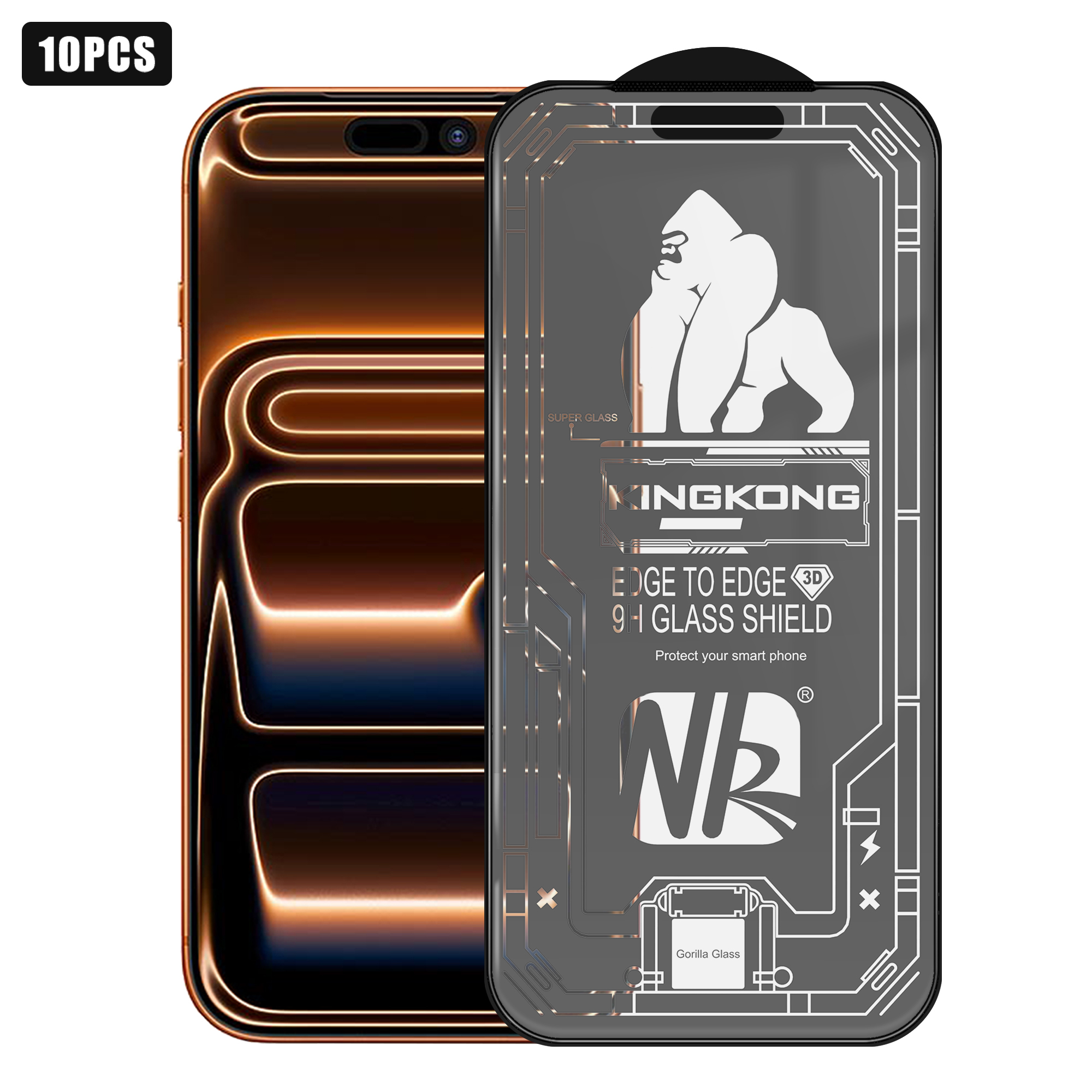 For iPhone 17 Pro 10Pcs High Definition Matte Full Screen Protector 3D Large Arc Edge High Aluminium-silicon Glass Film - Transparent