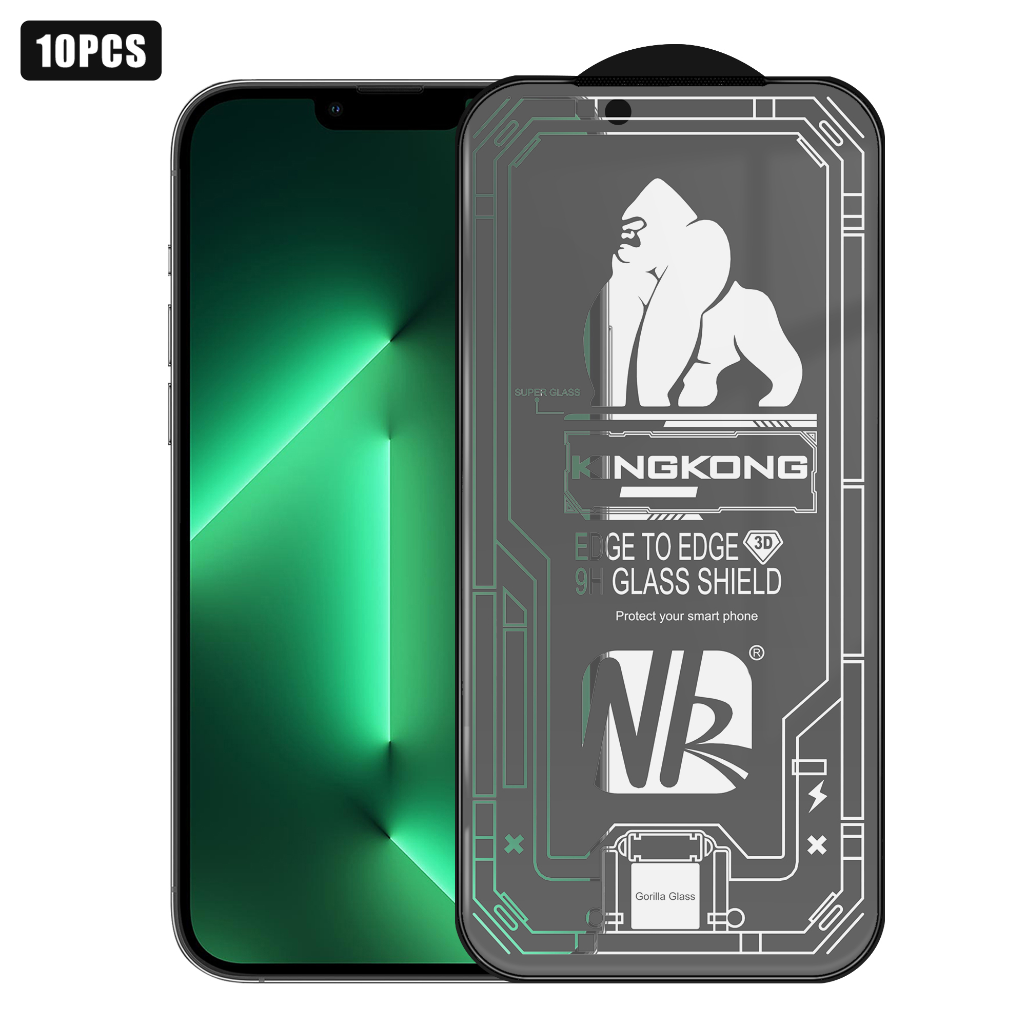 For iPhone 13 Pro Max 10Pcs High Definition Matte Full Screen Protector 3D Large Arc Edge High Aluminium-silicon Glass Film - Transparent