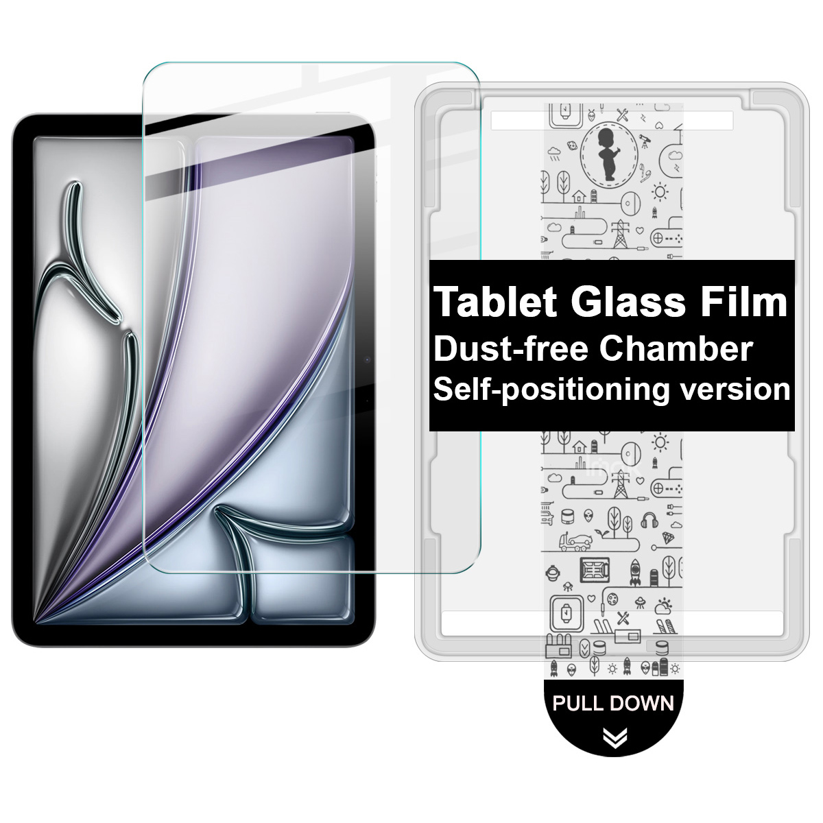 IMAK For iPad Air 11 (2025) Tempered Glass Full Screen Protector with Dust-free Installation Tool - Transparent