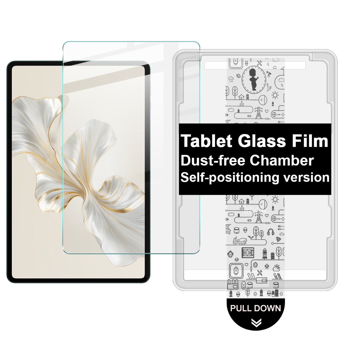 IMAK For Honor Pad 9 Tempered Glass Full Screen Protector with Dust-free Installation Tool - Transparent