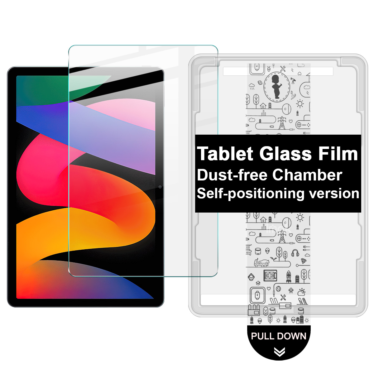 IMAK For Xiaomi Redmi Pad SE 11 inch Tempered Glass Full Screen Protector with Dust-free Installation Tool - Transparent