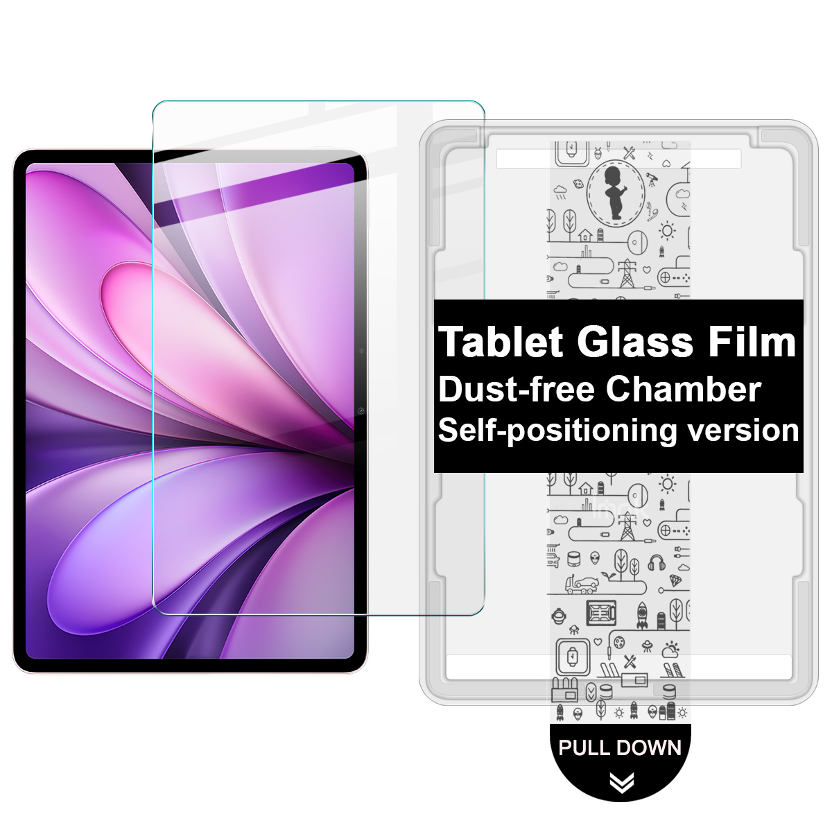 IMAK For vivo Pad2  /  Pad3  /  Pad5  /  Oppo Pad 5 Tempered Glass Full Screen Protector with Dust-free Installation Tool - Transparent