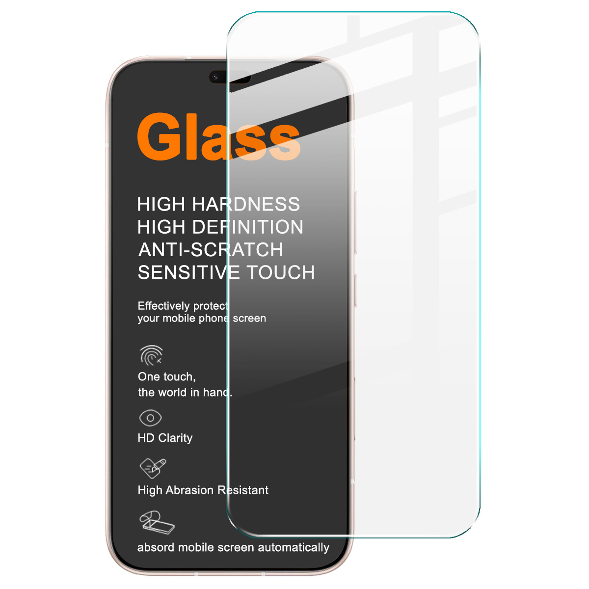 IMAK H Series For Honor 600 Lite 5G Screen Protector Tempered Glass Film (Not Complete Coverage) (Fingerprint Unlock) - Transparent