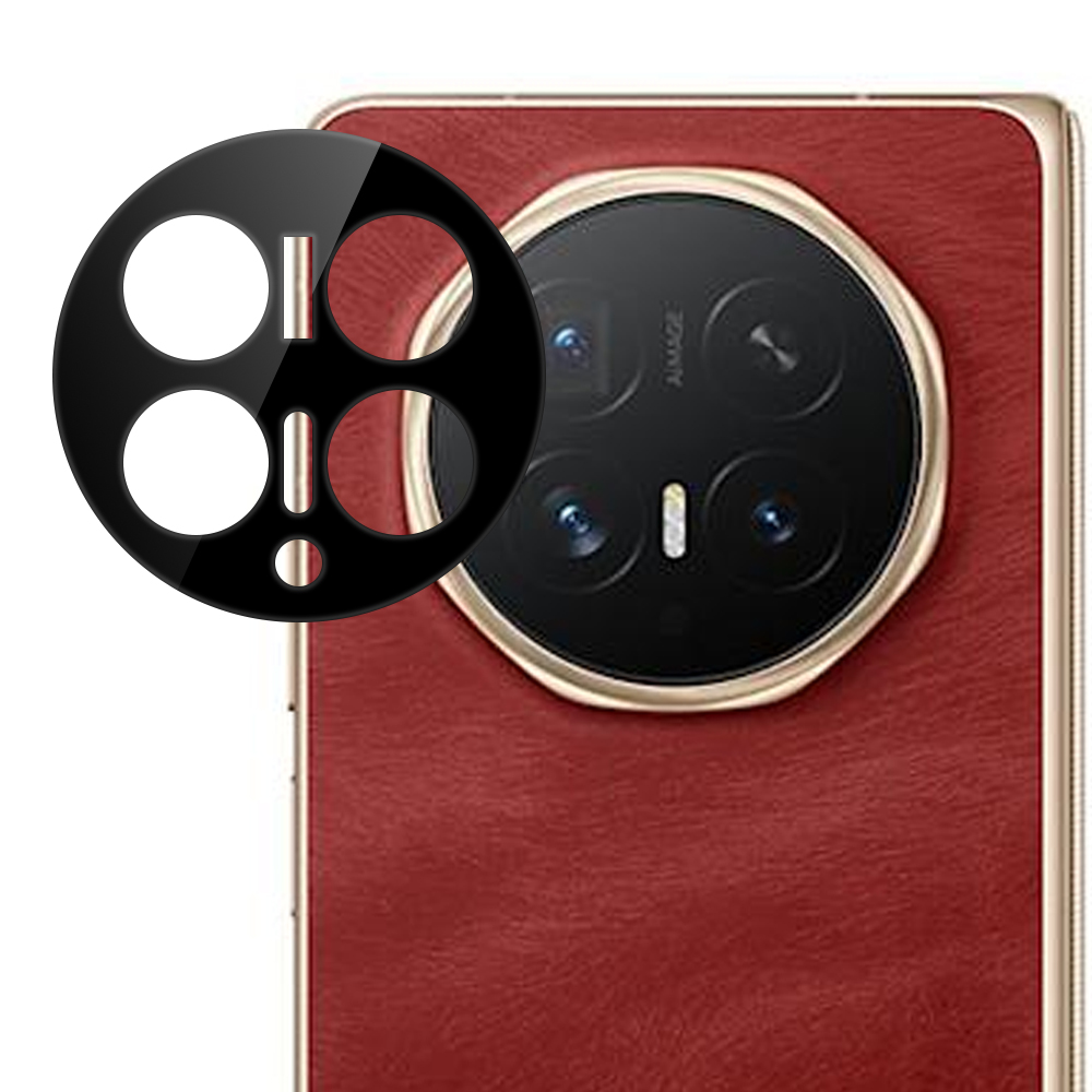 For Honor Magic V6 5G Tempered Glass Lens Protector Silk Printing Camera Lens Film - Black