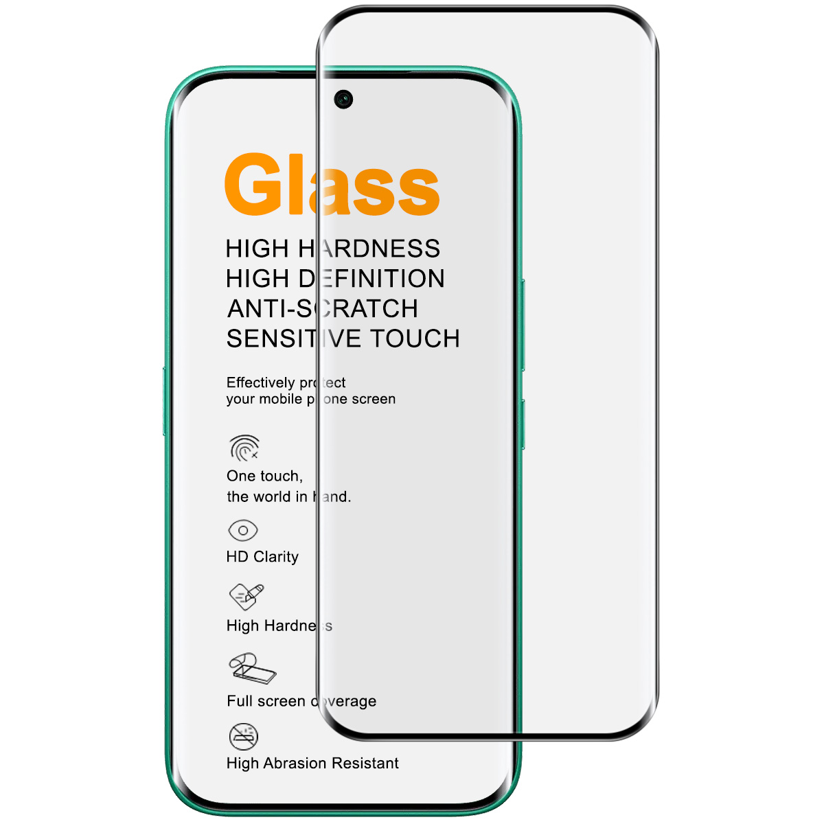 IMAK Full Screen Protector for TECNO Camon 50 Pro 4G  /  Camon 50 Ultra 5G 3D Curved Edge Side Glue Tempered Glass Film (Fingerprint Unlock) - Black