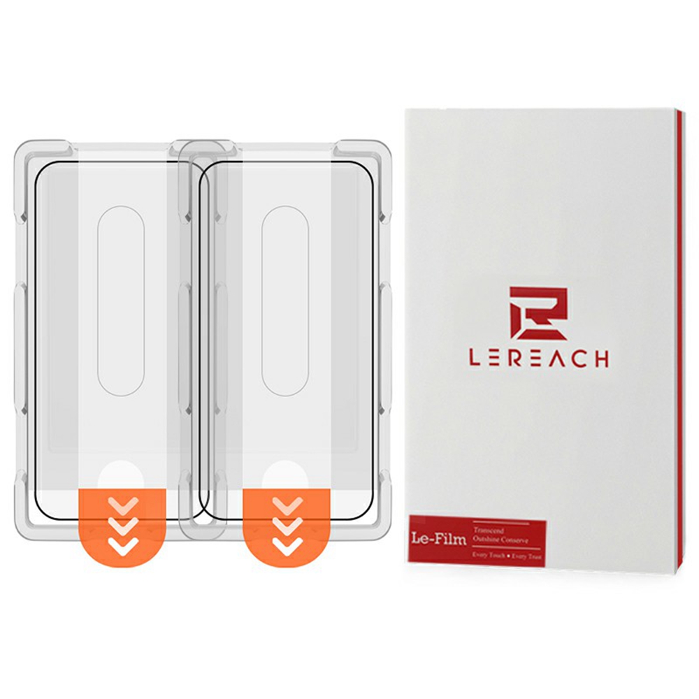 LEREACH 2Pcs For Xiaomi 15T Tempered Glass Full Screen Protector Anti-Fingerprint Film with Dust-Free Installation Tool - Black