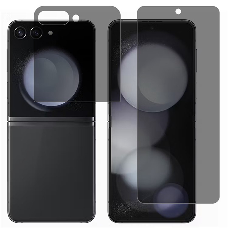 For Samsung Galaxy Z Flip8 Privacy Screen Protector Anti-Spy Full Coverage TPU Matte Screen Protective Hydrogel Film - Black