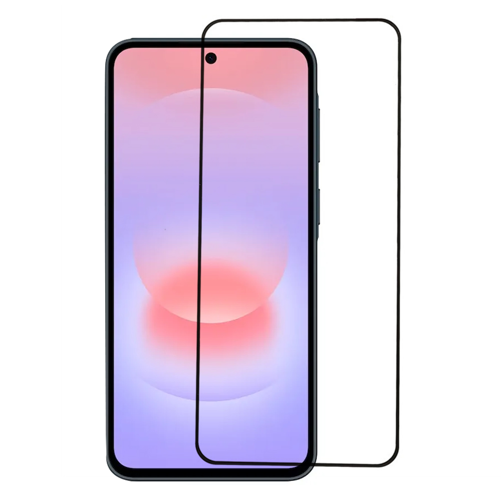 For Samsung Galaxy A37 5G Full Screen Protector Full Glue Silk Printing Tempered Glass Screen Film - Black
