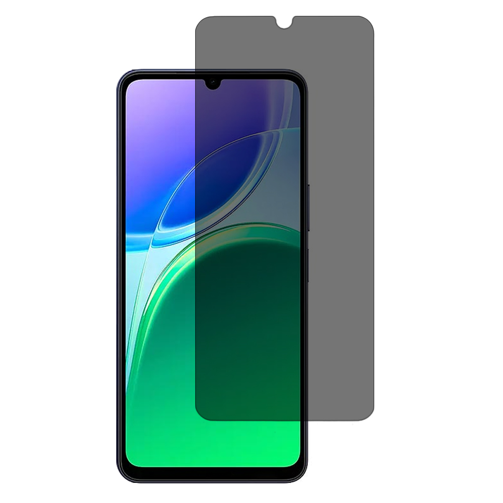 For vivo Y21 5G (2026) 2.5D Arc Edge Anti Spy Full Screen Protector Full Glue High Aluminium-silicon Glass Film - Black