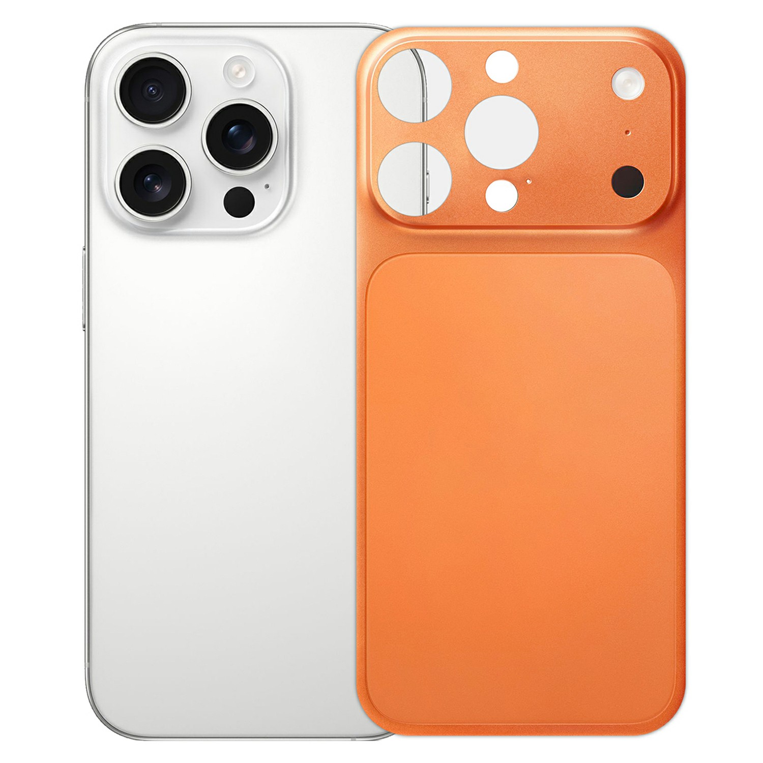 For iPhone 16 Pro Back Film Transform to 17 Pro PET Matte Ultra-Thin Anti-Fingerprint Phone Back Cover - Orange