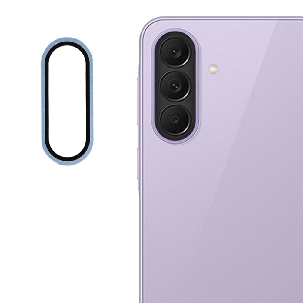 For Samsung Galaxy A27 Camera Lens Protector Aluminum Alloy Trim Tempered Glass Full Cover Lens Film - Blue