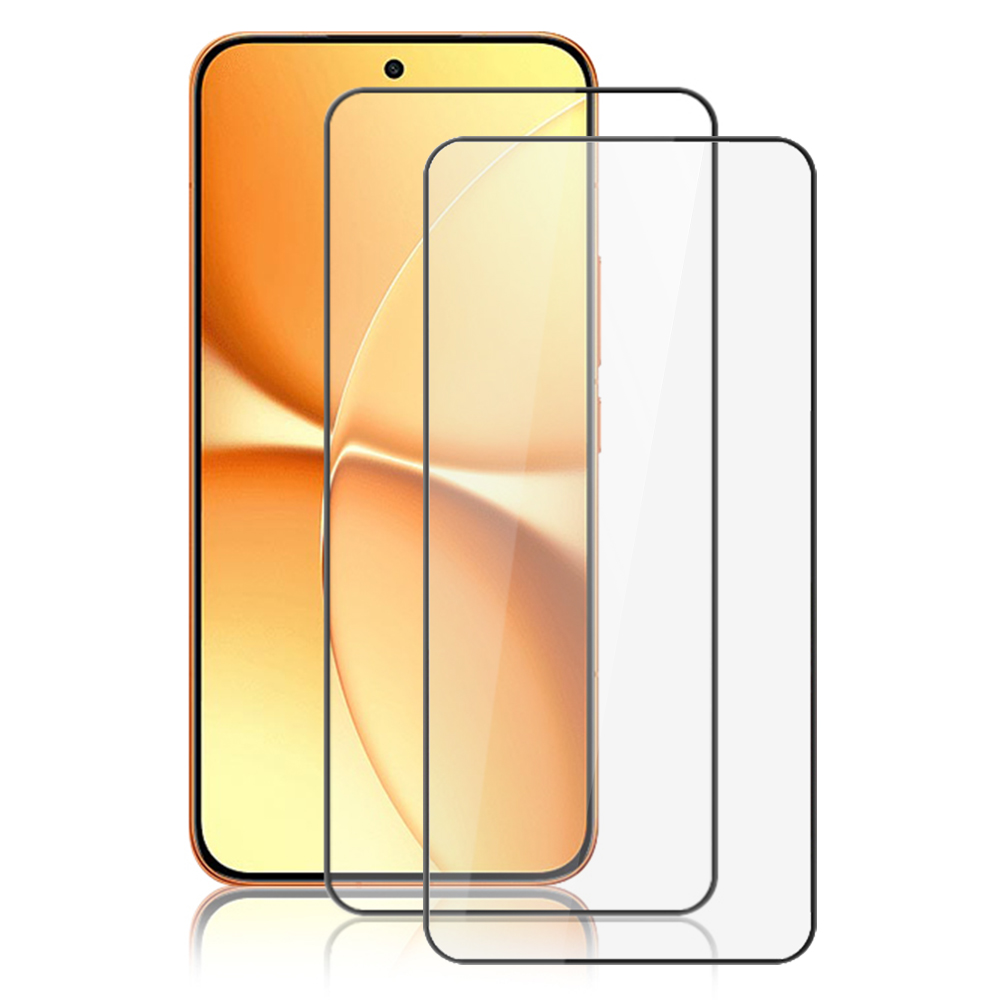 AMORUS 2Pcs For Xiaomi Redmi Turbo 5 Max 5G Full Screen Protector Shatterproof Silk Printing Full Glue Tempered Glass Film - Black