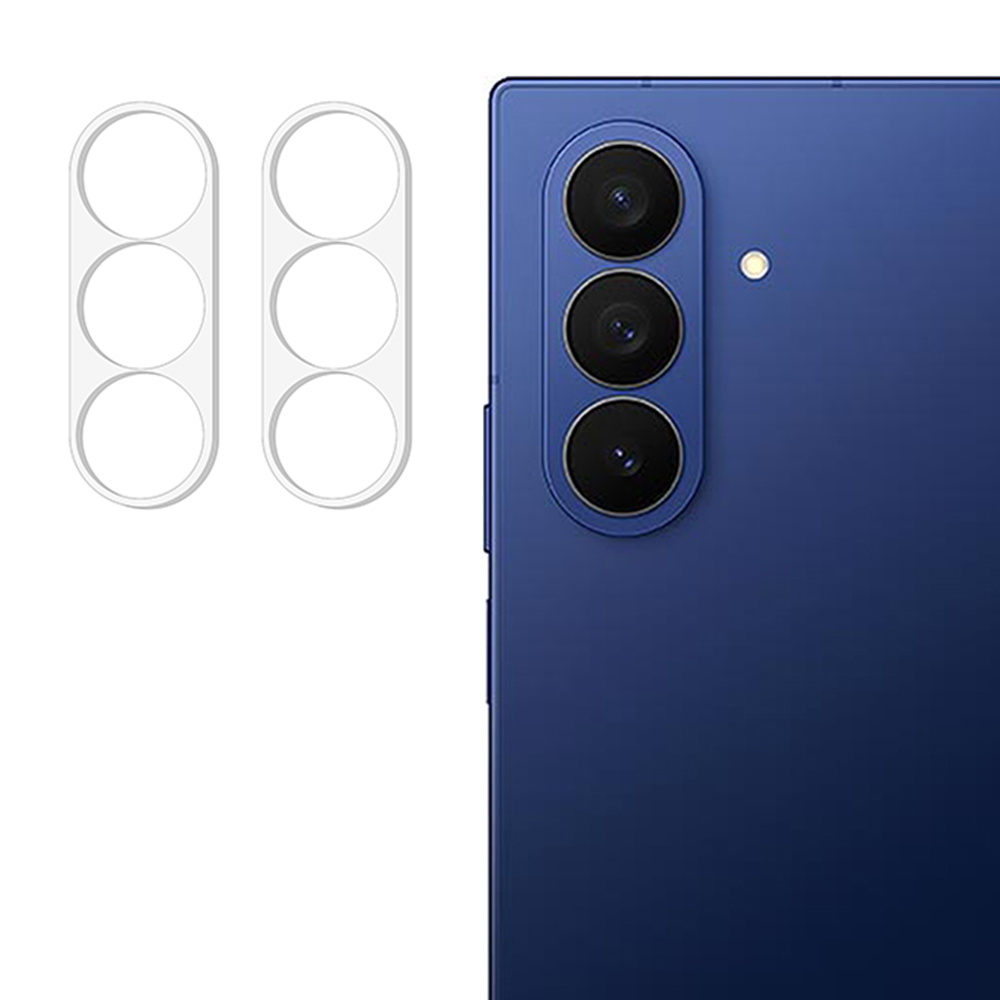 2Pcs For Samsung Galaxy Z Fold8 Full Coverage Camera Lens Protector 3D Arc Edge Anti-Scratch Tempered Glass Lens Film - Transparent