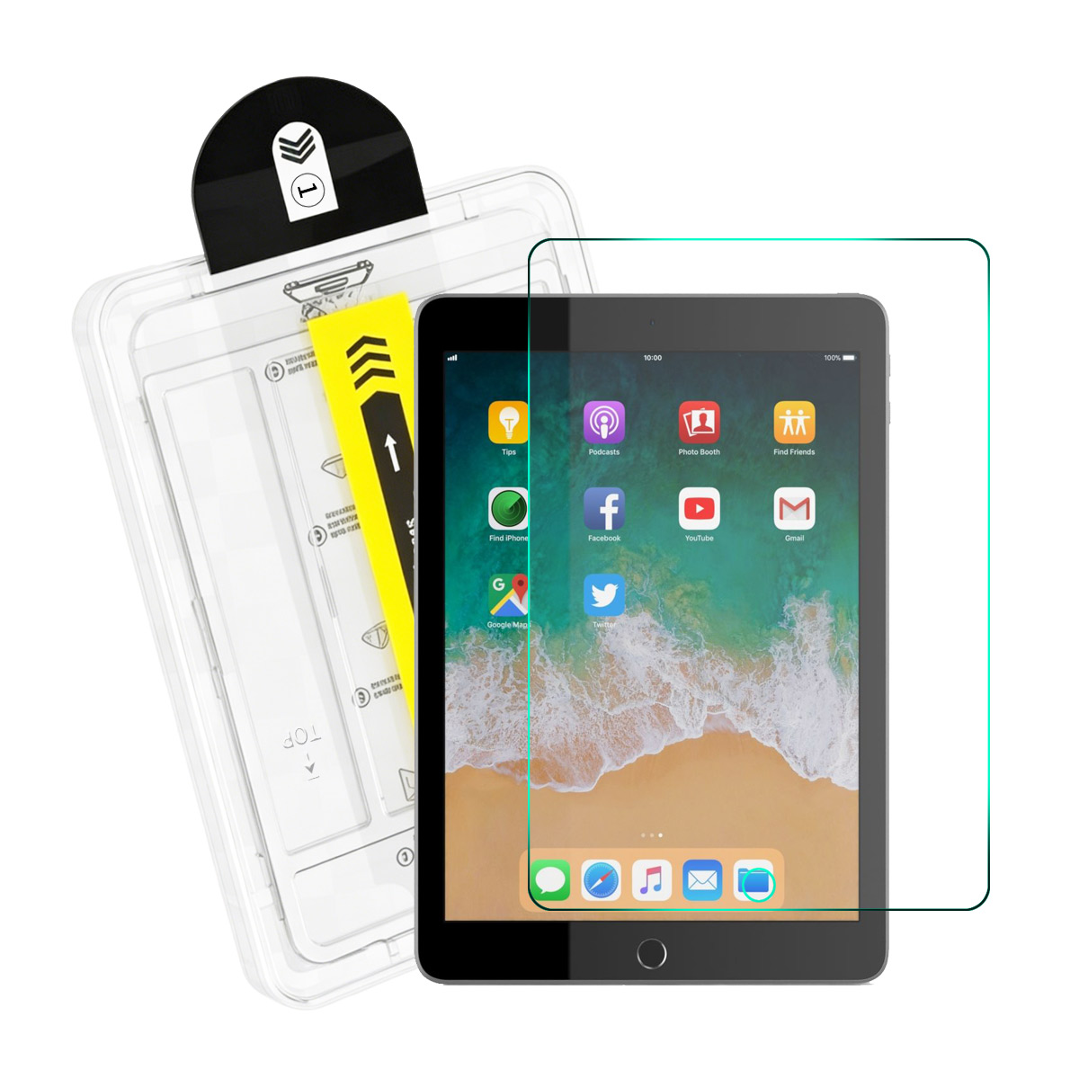 ENKAY Hat-Prince 0.33mm Clear Film for iPad 9.7-inch (2018)  /  9.7-inch (2017)  /  Pro 9.7 inch (2016)  /  Air (2013) Full Coverage Full Glue Tempere