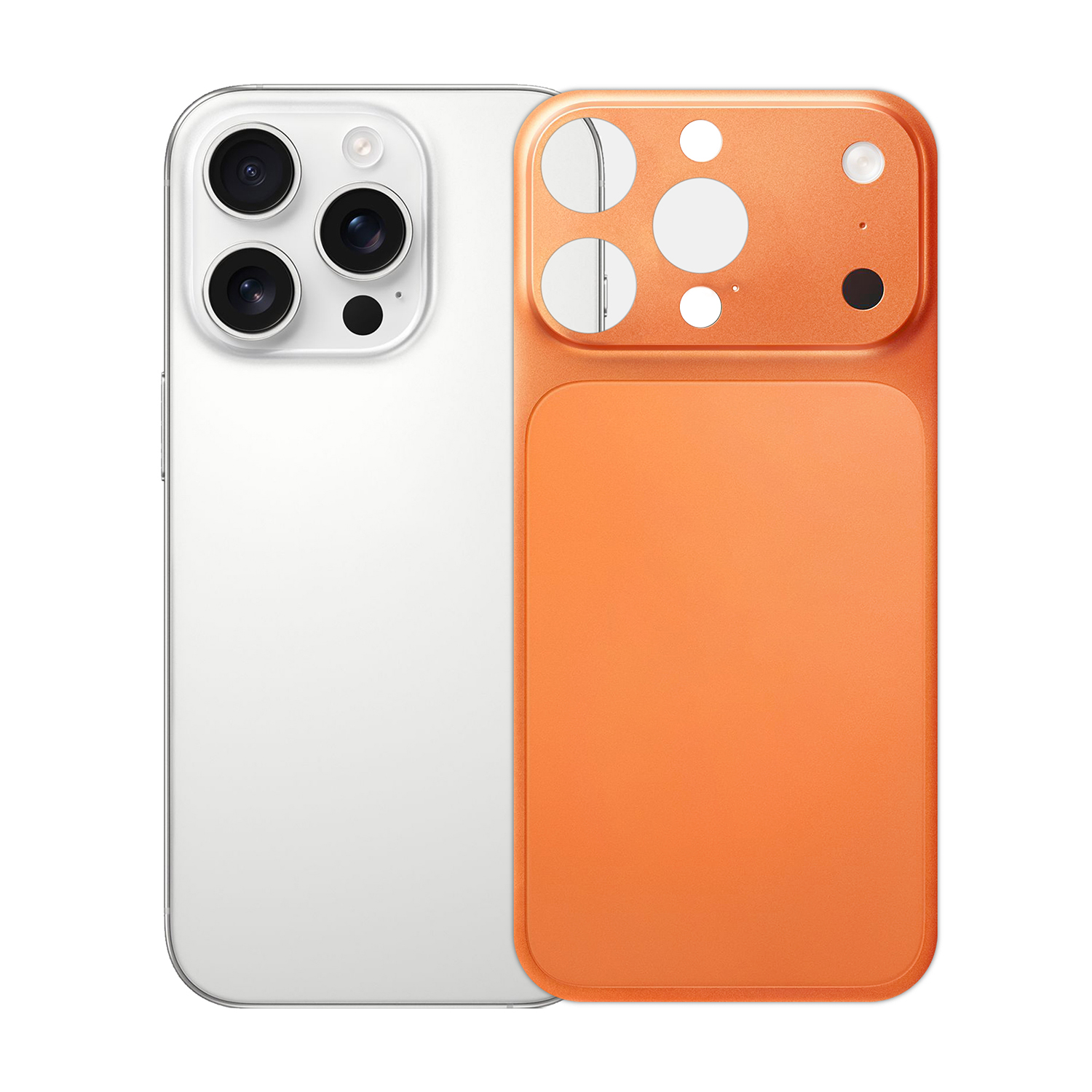 For iPhone 13 Pro Back Film Transform to 17 Pro PET Matte Ultra-Thin Anti-Fingerprint Phone Back Cover - Orange