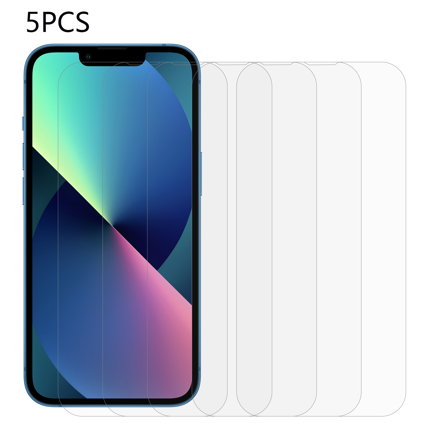 

5pcs / Setzen Sie Für Iphone 13 Mini Tempered Glass Phone Screen Protector 2.5d 0,3 mm High Definitions -screenfilm, iPhone 13 mini