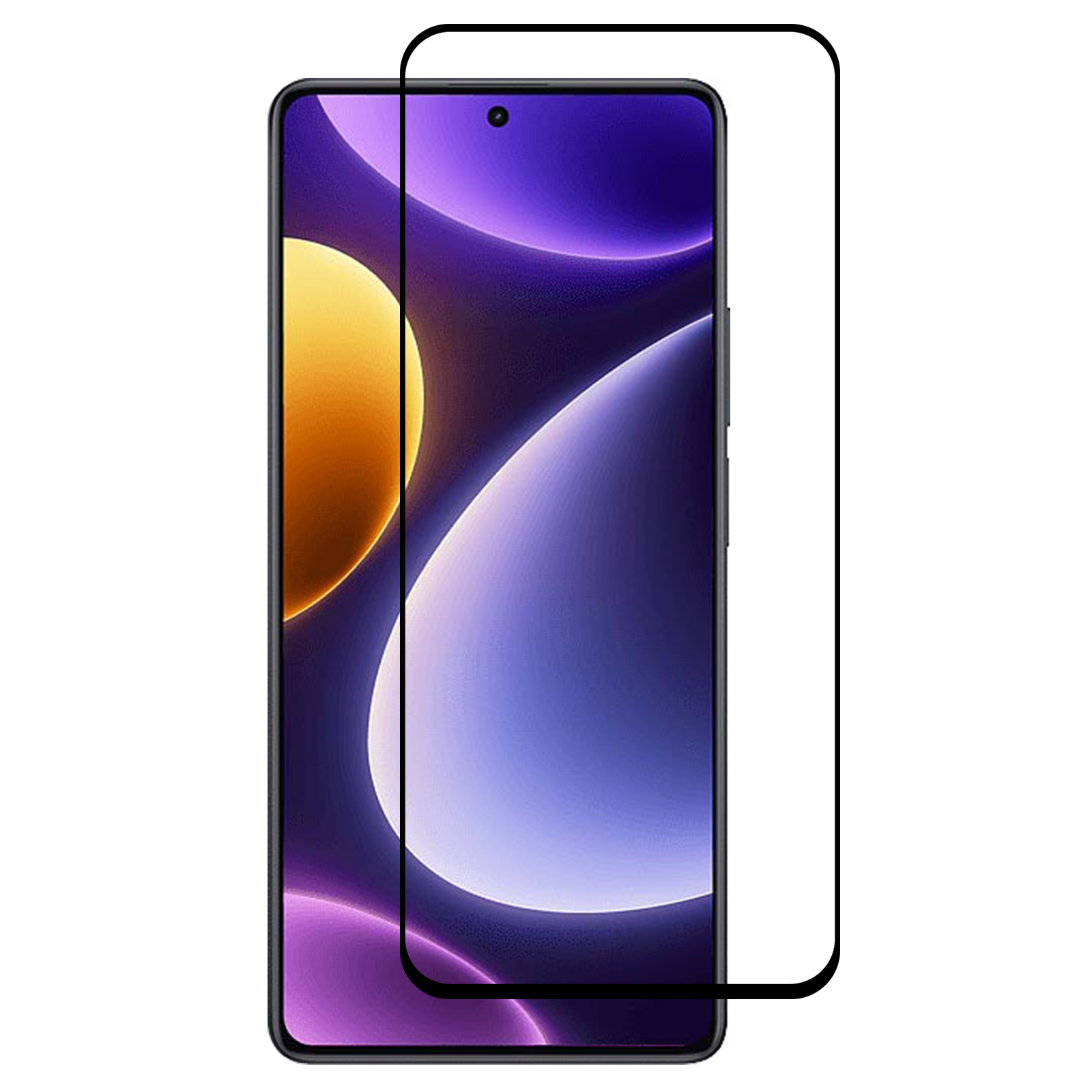 

Für Xiaomi Redmi Note 12 Turbo Seidendruck Getemperter Glasfilm Black Edge Full Leim Telefon Vollbildschutzschutz, Xiaomi Redmi Note 12 Turbo
