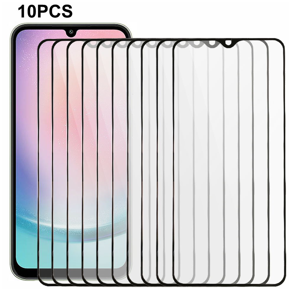 

10 -pcs Temperierter Glasfilm Für Samsung Galaxy A24 4g, Seidendruck Black Edge Vollkleber Bildschirmschutzschutz, Galaxy A24 4G