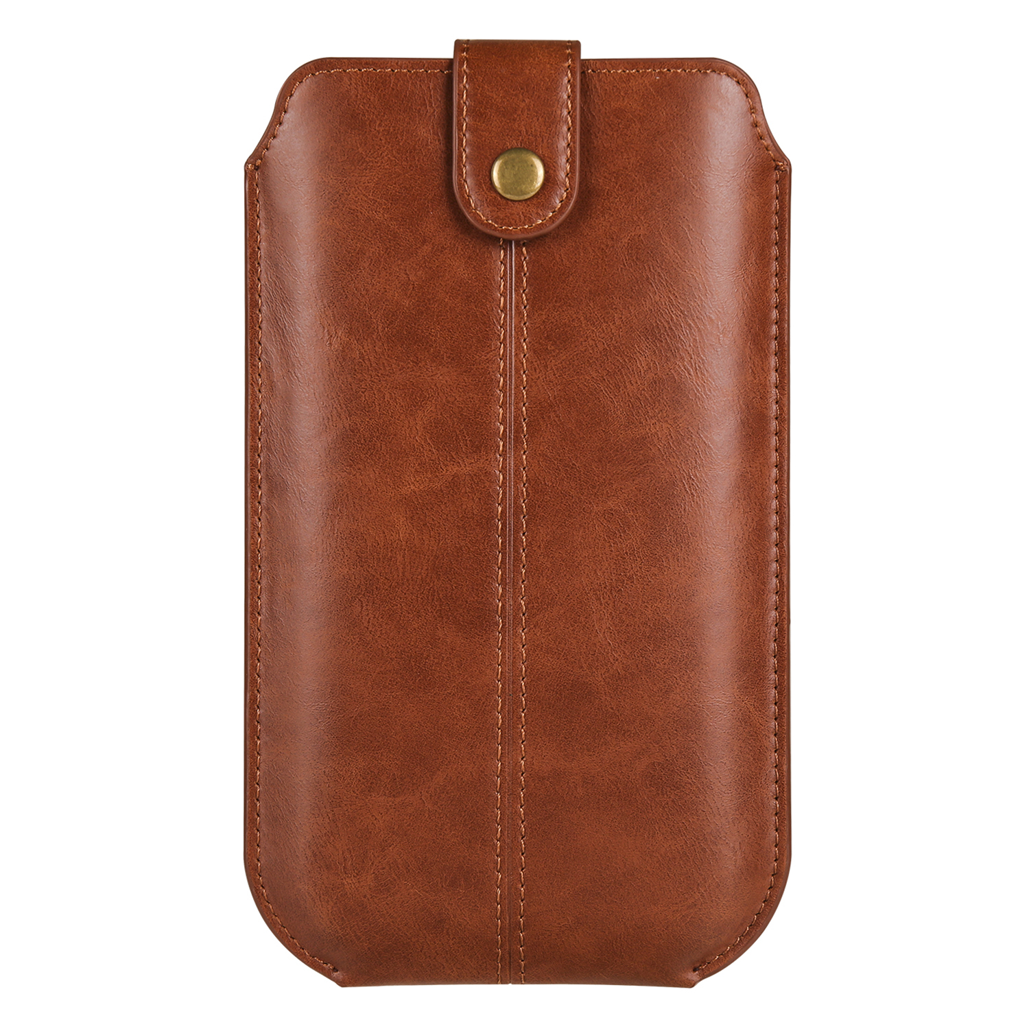 

Crazy Horse Textur PU Leder Telefon Belt Bud Für Mobiltelefone Universal Wasit Telefon Holsterbeutel Mit Kartenschicht - 6.1 " / Hellbraun, Universal