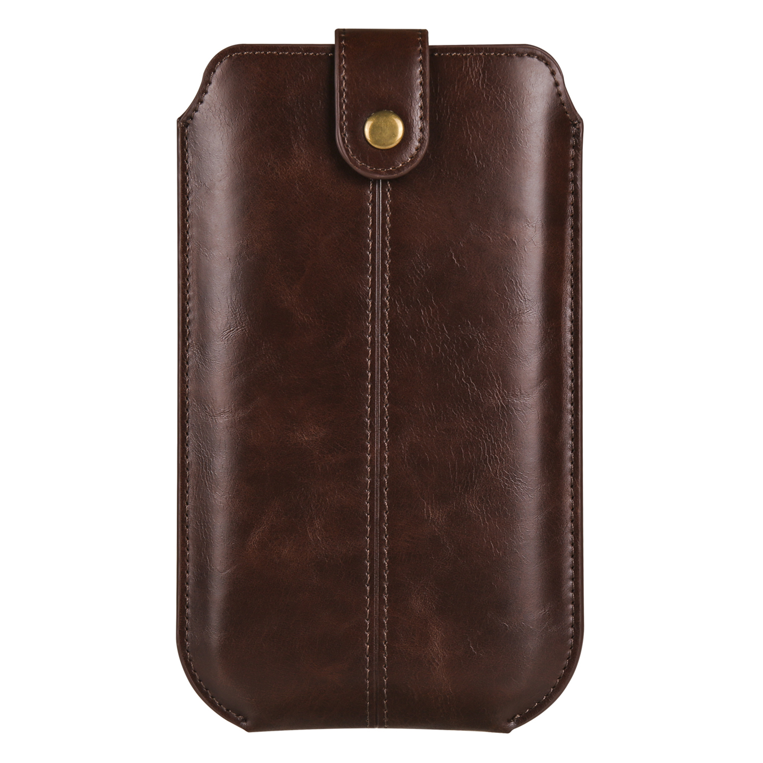 

Crazy Horse Textur PU Leder Telefon Belt Bud Für Mobiltelefone Universal Wasit Telefon Holsterbeutel Mit Kartenschicht - 7.2 " / Dunkler Kaffee, Universal