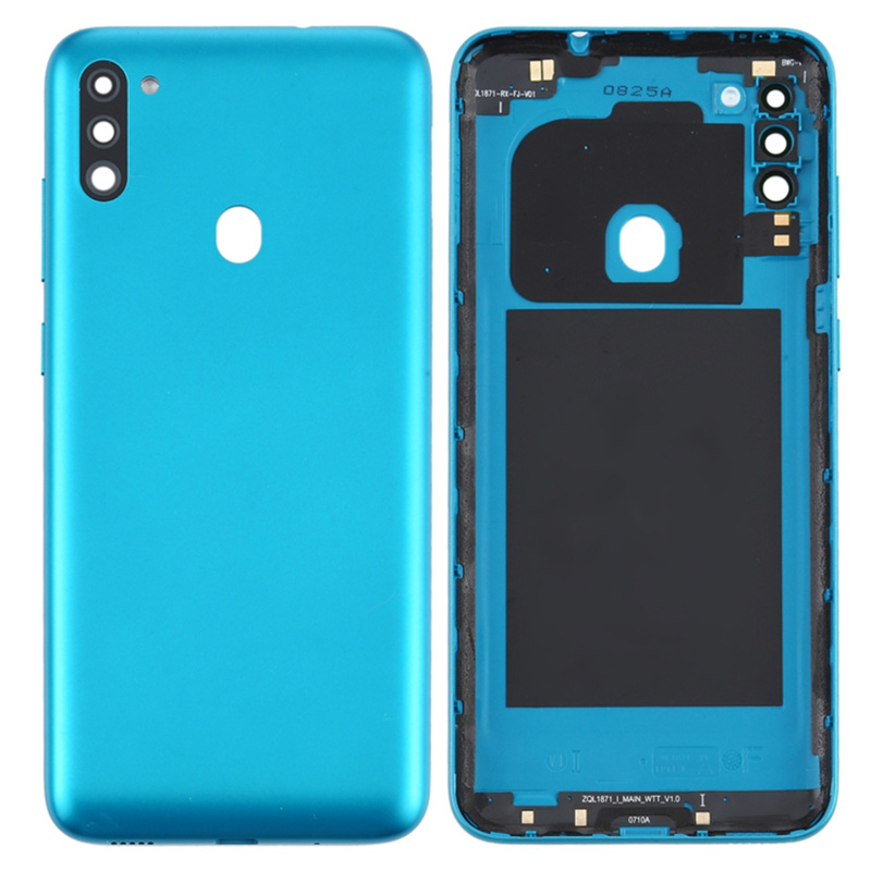 

Für Samsung Galaxy M11 M115 Batteriegehäuse Mit Kameraobjektivabdeckung - Blau, Galaxy M11