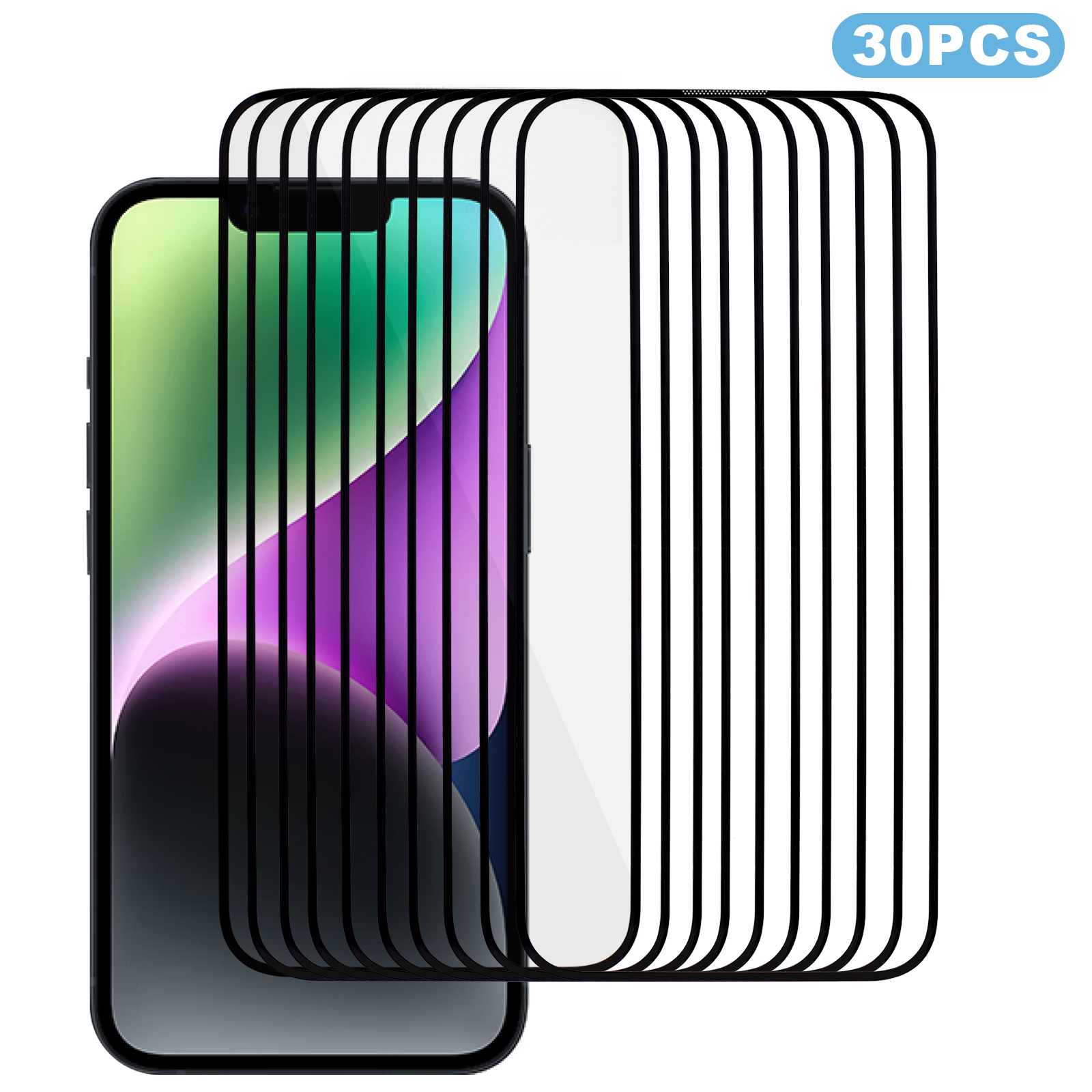 

PDGD 30pcs Für Iphone 15 Pro Anti-staub-screenschutz 3D Bogen Kante Kaltschnitzer Hochaluminium-silicon Glass Seidendruckfilm, iPhone 15 Pro