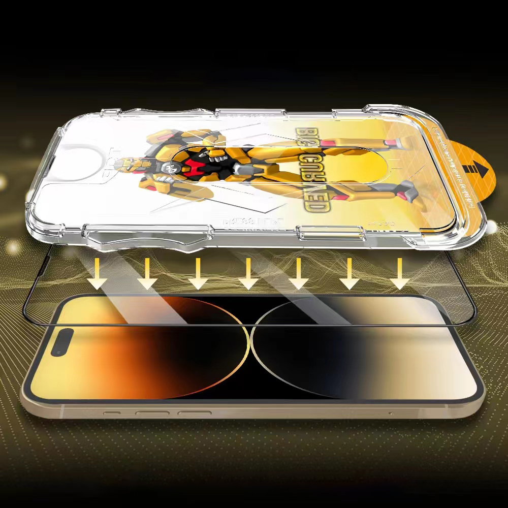 

JRNLT Für Iphone 14 Pro High Transparency Screen Protector Großer Lichtbogenkantenmantelfilm Mit Staubsicherem Netz, iPhone 14 Pro