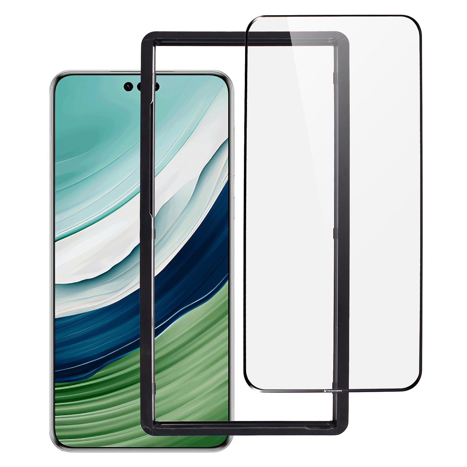 

Für Huawei Mate 60 Pro / 60 Pro+ Telefon Full Cover Tempered Glasfilm Vollkleber 3D -gekrümmter Film Mit Installationswerkzeug, Huawei Mate 60 Pro